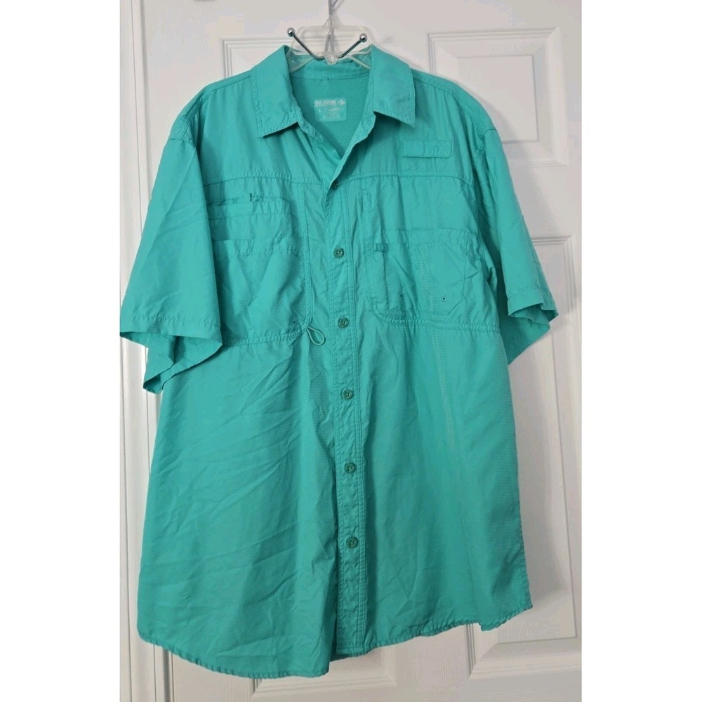REEL LEGENDS MARINER II M S/S 2-Pocket Fishing Shirt Side Cape-Vented Back Large